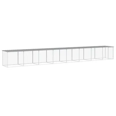 Produktbild von vidaXL Hühnerkäfig mit Dach Hellgrau 803x98x90 cm Verzinkter Stahl