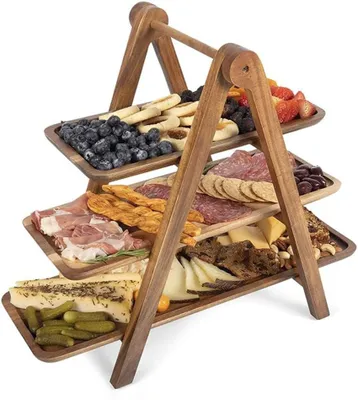 3-stöckige Etagere, Kuchenständer, Servierschale, 42 x 17,8 x 42 cm