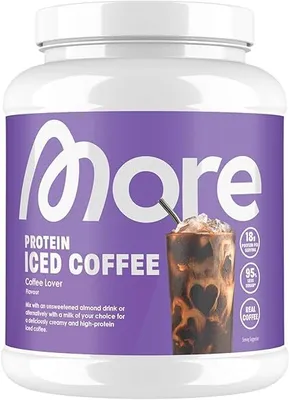 Produktbild von MORE Protein Iced Coffee - MORE Nutrition - Eiskaffee Pulver Eiweiß Whey Muskelaufbau / 500g – Coffee Lover