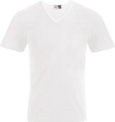 Produktbild von Slim-Fit V-Ausschnitt T-Shirt Plus Size Herren, Weiß, XXXL