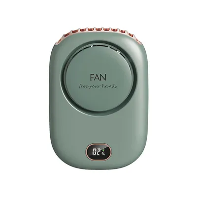 Imagen del producto de Novedad: Ventilador de cuello USB potente, portátil y sin cables, color verde