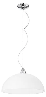 Productafbeelding van ISAKO hanglamp, 40 cm, gemaakt van satijnwit glas en verchroomd metaal – E27 fitting, modern design en lichtverspreiding – Rossini Group