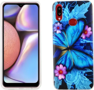 Zdjęcie produktu dla Samsung Galaxy A10s Etui na telefon komórkowy Etui ochronne Bumper Butterfly Blue