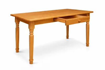Produktbild von Esstisch mit Schublade Küchentisch Tisch Kiefer massiv Restaurant (70x110, Erle)
