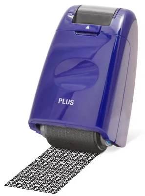 Produktbild von PLUS Japan, Datenschutz Rollstempel Camouflage in Blau, Textschwärzer, Identität