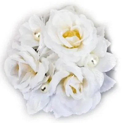 Immagine prodotto di Decorazione per candela fiori bianchi 14cm
