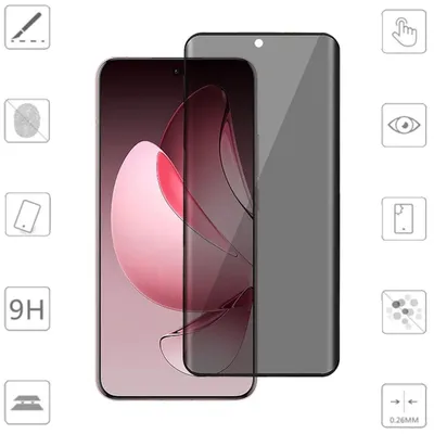 Obrázek produktu pro Pro Oppo Reno 13 Pro 5G 2x 4D Privacy Display Full Curved H9 Tempered Glass Film Protection