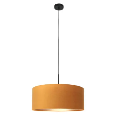 Produktbild von Steinhauer Pendelleuchte Sparkled Light 1-flammig Mattschwarz / goldener Schirm 50x50cm
