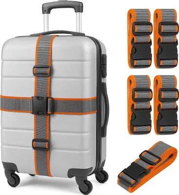 Zdjęcie produktu dla 4x PASEK DO WALIZKI BAGAŻU TORBY ZABEZPIECZAJĄCY SPINAJĄCY MOCNY 100-200 cm