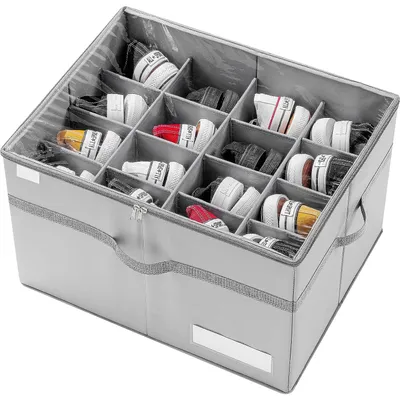 Produktbild von MODFU Schuhschrank Schuhorganizer für Closet, Passt 16 Paare , Schuhbox mit Durchsichtigem Deckel, Starke Aufbewahrungskiste für Schuhaufbewahrung, Platzsparender Shoe Rack mit Griffen, Grau