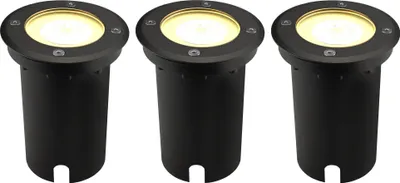 Produktbild von Ledvion 3er Set LED Bodenstrahler Außen IP67 3W 230V 345Lm 2700K GU10 weiss