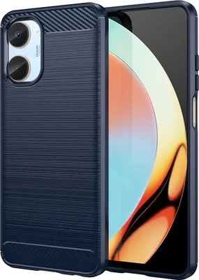 Produktbild von Realme 10 4G Hülle, Carbon-Faser TPU Silikon Stoßfest Schutzhülle für Realme 10 4G Blau