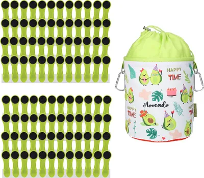 Produktbild von 96 Wäscheklammern mit Softgrip Grün Anthrazit und 1 bellaCott Wäscheklammerbeutel Avocado