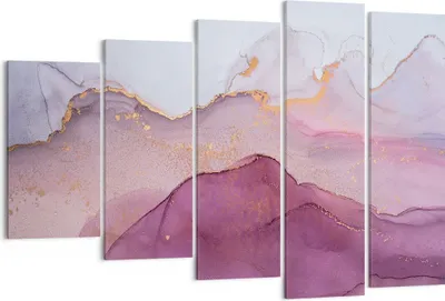 Produktbild von Bild auf Leinwand - Leinwandbild - 5 Teile - Marmor Pink Violett - 150x100cm - Wand Bild - Wanddeko - Wandbilder - Leinwanddruck - Bilder - Wanddekoration - Leinwand bilder - Wandbild - EG150x100-4668