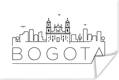 Produktbild von MuchoWow® Poster Skyline "Bogota" auf weißem Hintergrund 180x120 cm - Fotoplakat