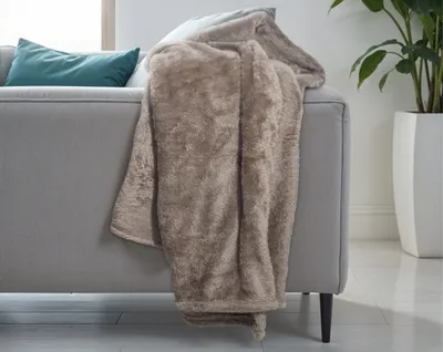 Productafbeelding van Primaviera Deluxe teddydeken, diep taupe, 150 x 200 cm