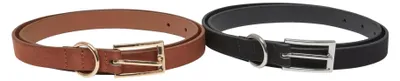 Image de Urban Classics - Ceinture, étroite, similicuir, lot de 2, pour homme TN723 (L-XL) (noir/marron)