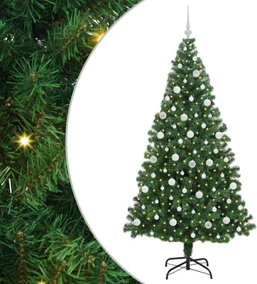 Produktbild von vidaXL Künstlicher Weihnachtsbaum mit 300 LEDs mit Ständer Grün 210 cm