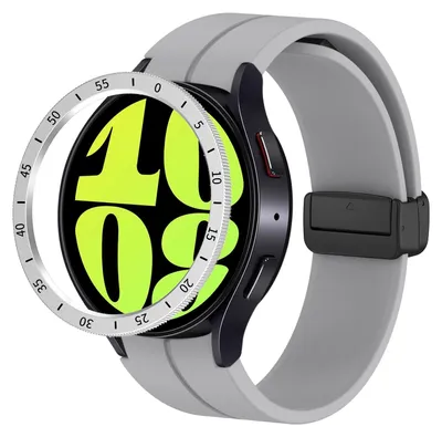 Produktbild von Für Samsung Galaxy Watch 6 Classic 43 Smartwatch Schutzrahmen Zeitstrahl Silber