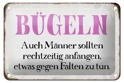 Produktbild von Blechschild Spruch 18x12cm Bügeln auch Männer sollten