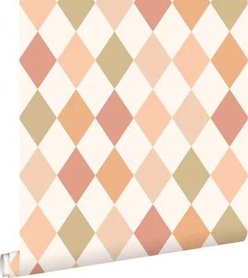 Produktbild von ESTAhome Tapete Karomuster Rosa, Terrakotta und Grün 50 x 900 cm
