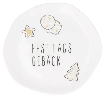 Produktbild von räder Festtagsgebäck Dessertteller klein aus Porzellan mit Gold- & Schwarzdekal