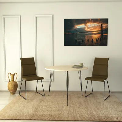 Produktbild von Skye Decor, Sandalf - Oak, Tisch, Eiche, 100 % MELAMINBESCHICHTETE SPANPLATTEN, 90 x 90 x 75 cm