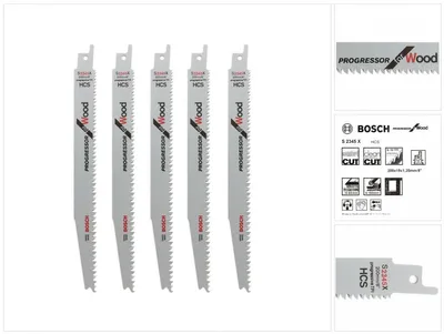 Zdjęcie produktu dla Bosch S 2345 X, Brzeszczot do piły, MDF, Plastik, Drewno, Stal wysokowęglowa (HCS), Stal nierdzewna, 15 cm, 6 - 10