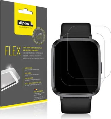 Produktbild von 2x Schutzfolie für LETSACTIV ID205U Smartwatch Folie, 100% Displayabdeckung, dipos Flex