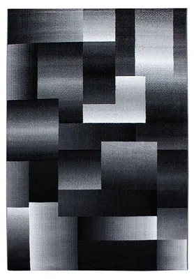 Produktbild von Kurzflor Teppich Matteo rechteckig, Farbe: Schwarz, Größe:200x290 cm