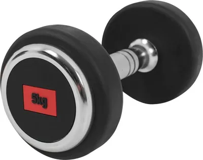 Produktbild von GORILLA SPORTS® Kurzhanteln - Einzeln, 5 kg, aus Gusseisen, Gummiert, Griff gerändelt, rutschfest - Rundhanteln, Kurzhantelset, Hantel Set, Gewichte, Dumbbells