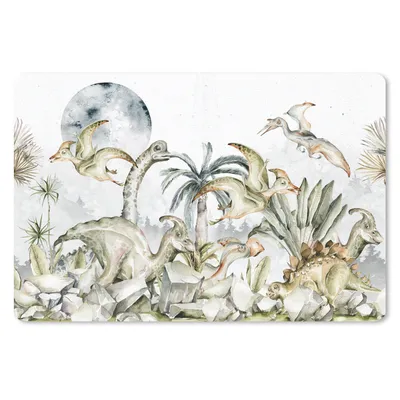 Produktbild von MuchoWow® Mauspad Mousepad Dinosaurier - Kinder - Dschungel - Grün - Tiere - Natur 27x18 cm - Mousepads - Maus Mat - Pad - Mausunterlage - Büroartikel - Desk Matten