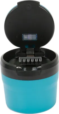 Produktbild von KFZ Aschenbecher für Getränkehalter mit LED-Leuchte, HxØ ca. 7,5 x 7,5  cm, türkis