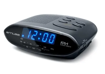 Produktbild von Muse M-10 BL, Digitaler Wecker, Oval, Blau, 87,5 - 108 MHz, Radio/Summer, Tasten