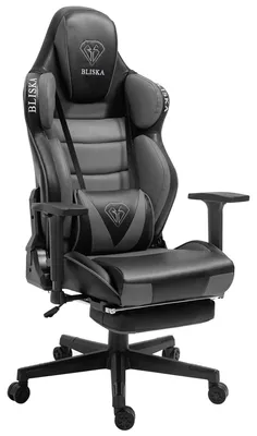 Produktbild von Chair Racing Chefsessel mit Sportsitz und ergonomsichen 4D-Armlehnen Schreibtischstuhl Drehstuhl,Farbe:Dunkelgrau / Hellgrau
