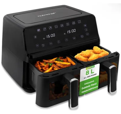 Productafbeelding van Dubbele airfryer - 8,8 liter - 9 kookfuncties - Zwart