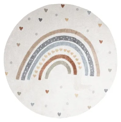 Produktbild von Waschbarer Kinderteppich Rund - Ravi Rainbow Bunt