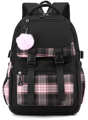 Immagine prodotto di Zaino da scuola da donna, grande, impermeabile, nero, per laptop da 14 pollici