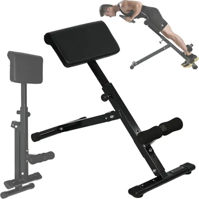 Produktbild von Roman Chair – Hyperextension-Bank für Krafttraining, Rückenverlängerung, faltbar, 5 verstellbare Positionen, Heim-Fitness-Studio, Sit-Up-Bank für Gesäß- und Bauchmuskeltraining, optionale