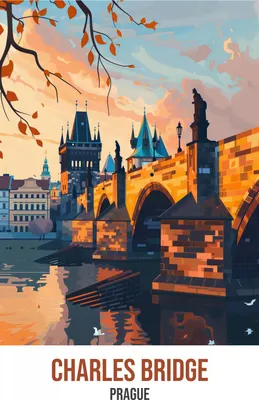Produktbild von Plakat 29,7x42cm Karlsbrücke, Prag