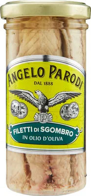Produktbild von Makrelenfilets in Olivenöl 150g - Angelo Parodi
