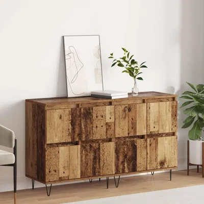 Immagine prodotto di vidaXL, mobiletti contenitori laterali, 2 pezzi, legno massello