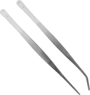 Image de Pincette en acier inoxydable Set 2 pièces 25CM Pincette droite et courbée Reptiles Serpents Dressings Diy