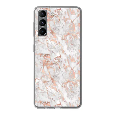 Produktbild von MuchoWow® Handyhülle Schutzhülle Hülle für Samsung Galaxy S21 Marmor - Roségold - Luxus - Muster Silikon Softcase Handy Hülle - Softcase