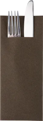 Produktbild von Sovie HORECA Besteckserviette "Pub" in Braun aus Linclass® Airlaid 40 x 33 cm, 1/8 Falz, 75 Stück