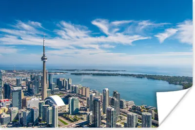 Produktbild von MuchoWow® Poster Luftaufnahme von Toronto mit Blick auf den Ontariosee in Kanada 90x60 cm - Schlafzimmer