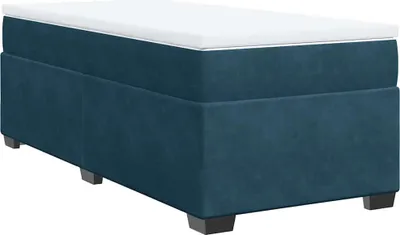 Produktbild von vidaXL Boxspringbett mit Matratze Dunkelblau 100x200 cm Samt