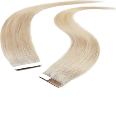 Immagine prodotto di hair2heart strisce di capelli umani lisci - 10 strisce 2,5g 50cm 10/1 biondo chiaro cenere