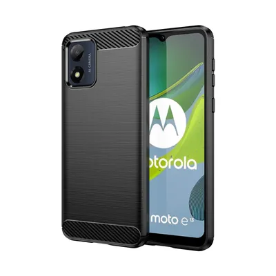 Produktbild von Carbon Case für Motorola Moto E13 flexible Silikon-Carbon-Hülle schwarz