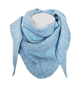 Produktbild von Mini Strick Dreieckschal HELLBLAU wärmend flauschig Schal weich Haltusch